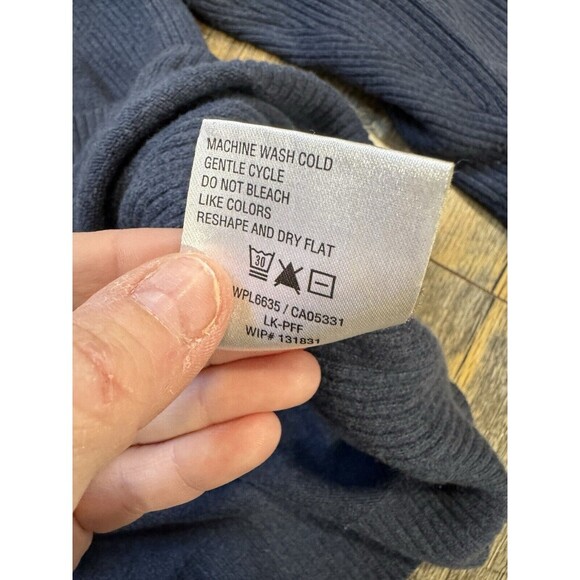 Woolrich Men's Dark Blue Knitted Wool Full-Zip Sweater Large - Picture 7 of 8